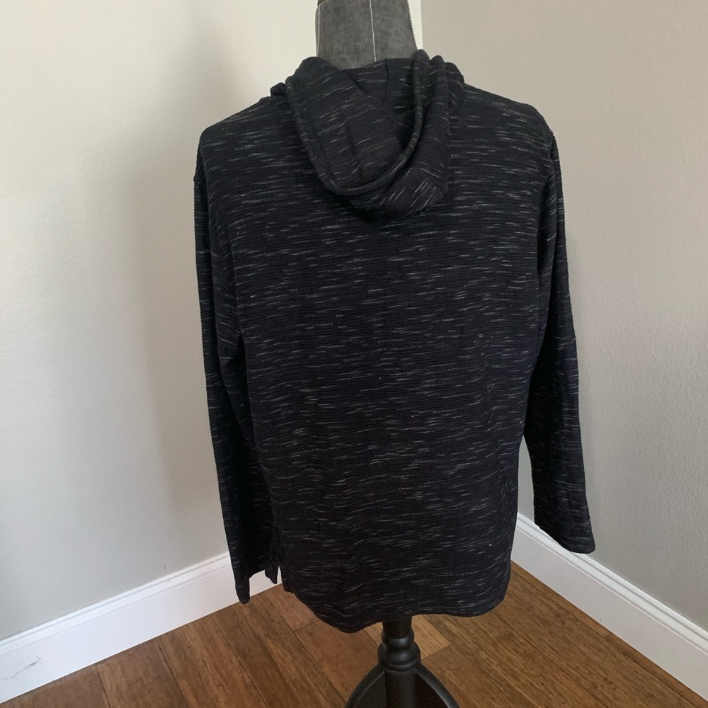 Alfani Men Long Sleeve Heather Black Shirt w/ Hood - Picture 3 of 5